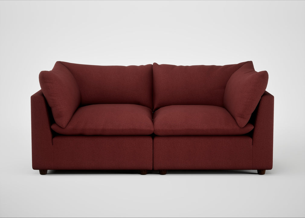 Astrid 3 Seater Sofa Capelo Linen-Cotton Etruscan Red / Walnut Stained Beech