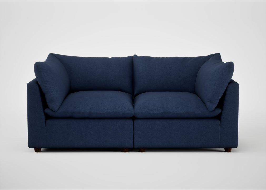 Astrid 3 Seater Sofa Capelo Linen-Cotton Inkspot / Walnut Stained Beech