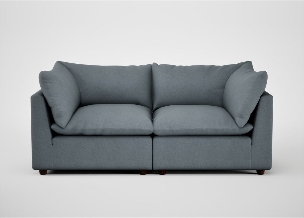 Astrid 3 Seater Sofa Capelo Linen-Cotton Mineral / Walnut Stained Beech
