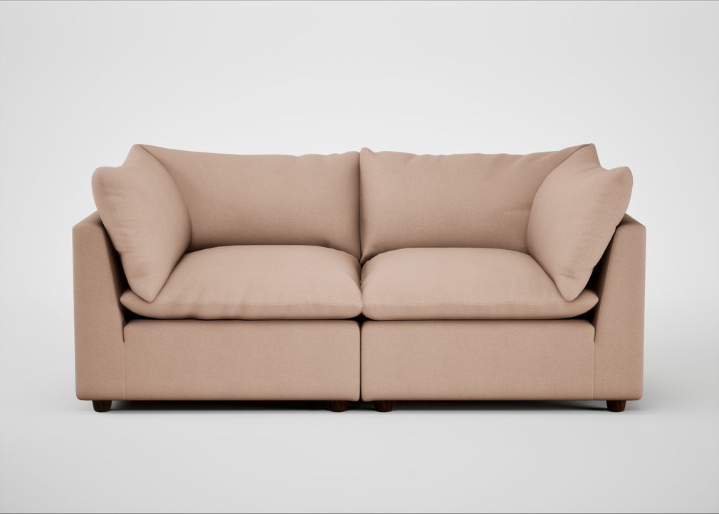 Astrid 3 Seater Sofa Capelo Linen-Cotton Rosedale / Walnut Stained Beech