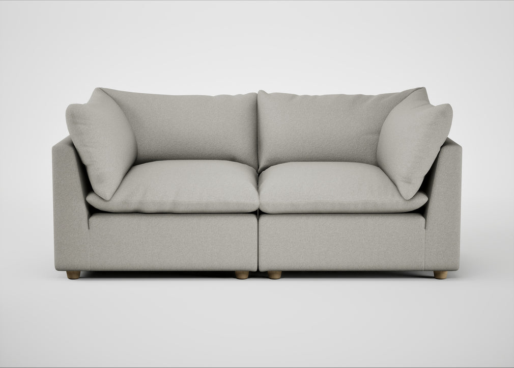 Astrid 3 Seater Sofa Melton Wool Limestone / Natural Beech