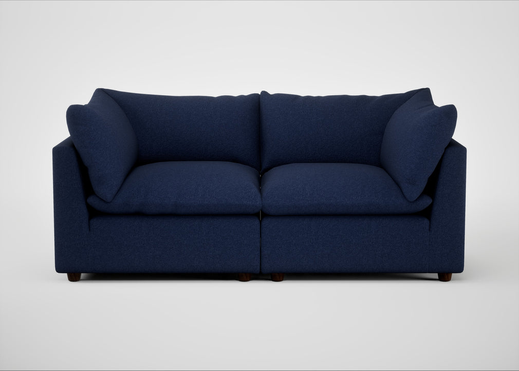 Astrid 3 Seater Sofa Melton Wool New Navy / Walnut Stained Beech