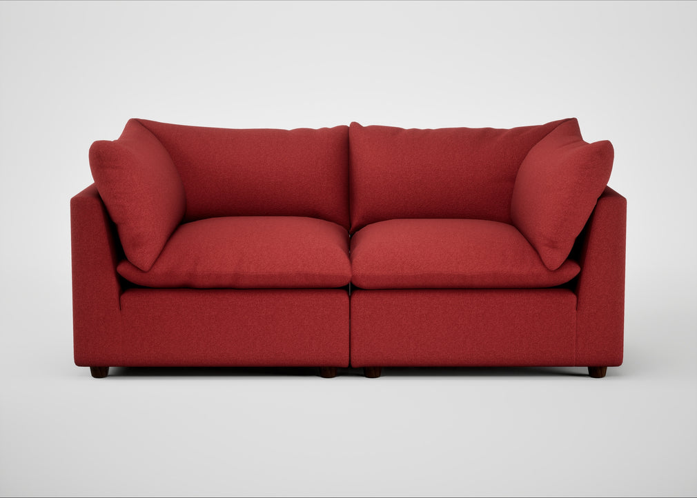 Astrid 3 Seater Sofa Melton Wool Red Oxide / Walnut Stained Beech