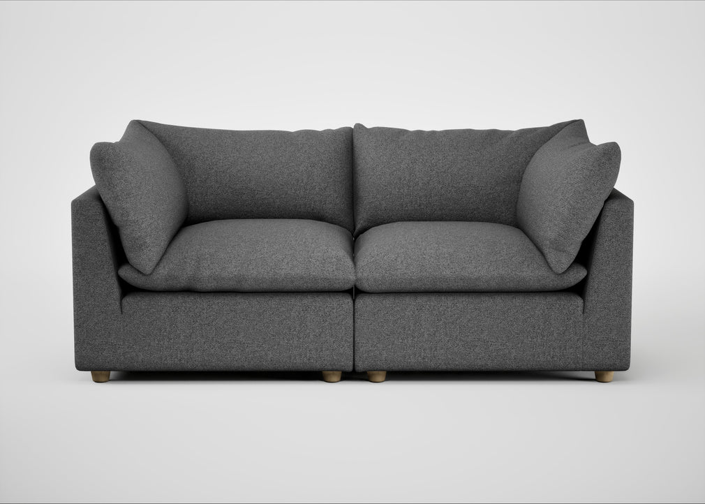 Astrid 3 Seater Sofa Melton Wool Shale / Natural Beech