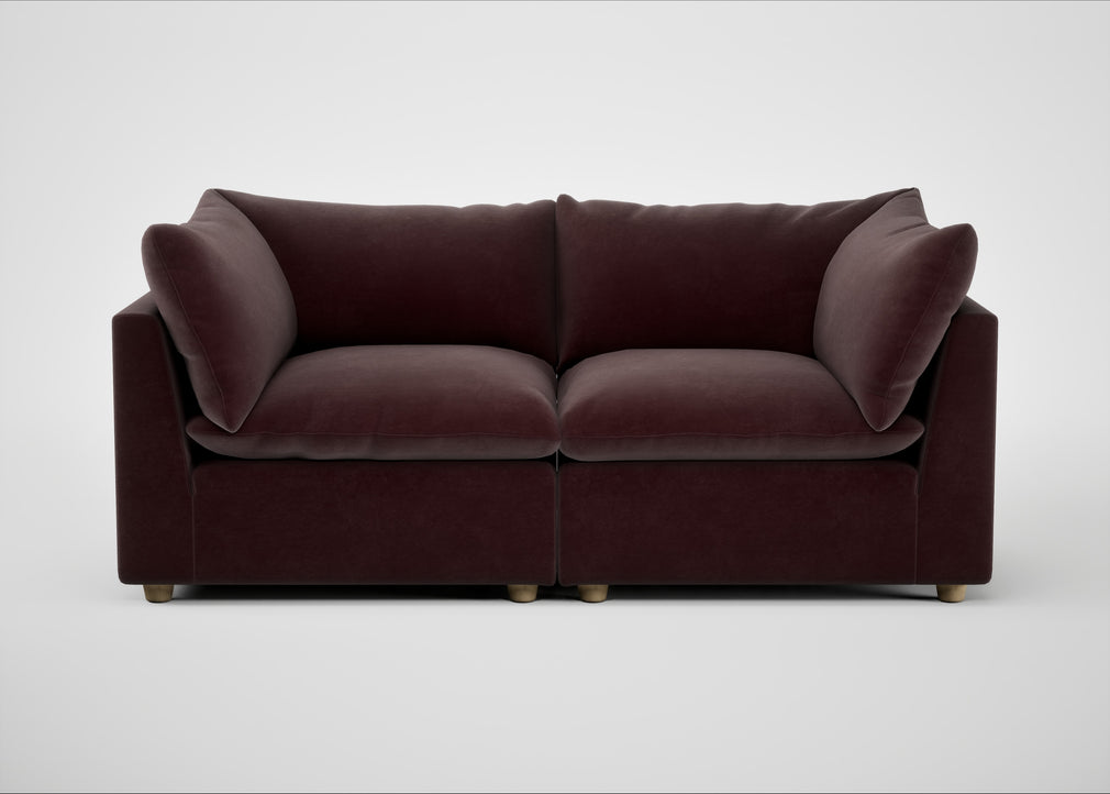 Astrid 3 Seater Sofa Smart Luxe Velvet Acorn / Natural Beech