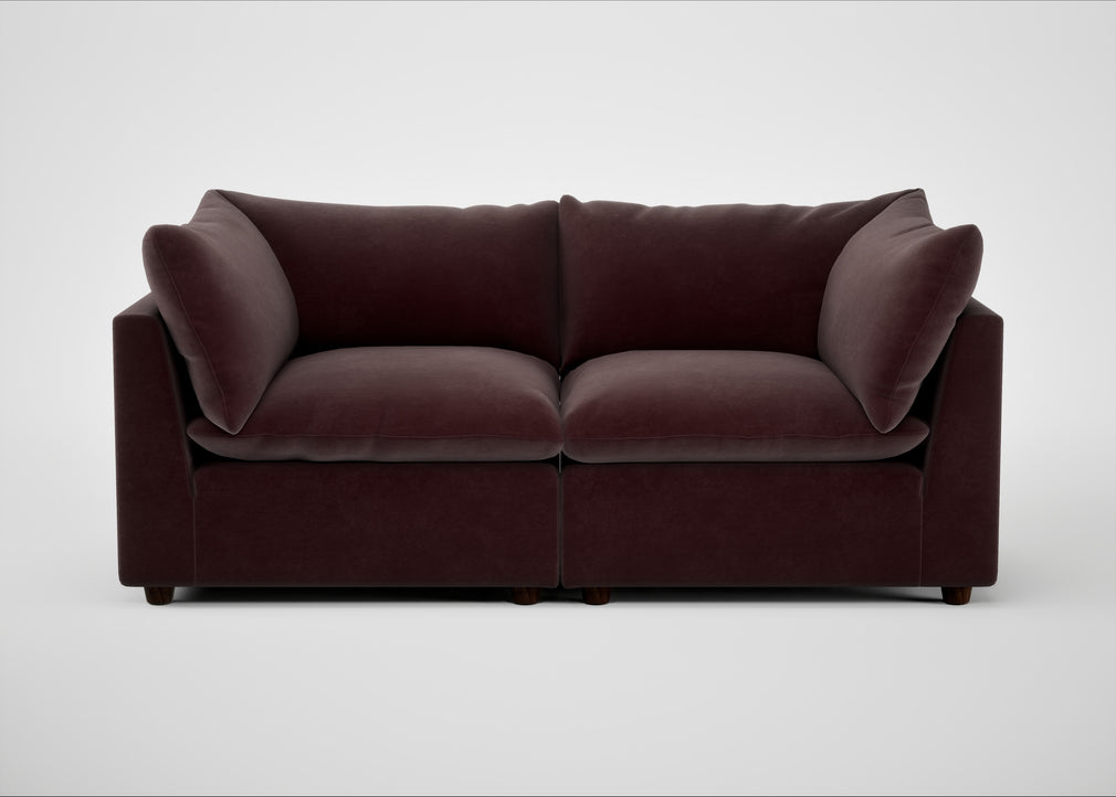 Astrid 3 Seater Sofa Smart Luxe Velvet Acorn / Walnut Stained Beech
