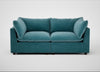 Astrid 3 Seater Sofa Smart Luxe Velvet Airforce Blue / Walnut Stained Beech