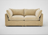 Astrid 3 Seater Sofa Smart Luxe Velvet Biscuit / Natural Beech