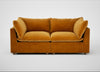 Astrid 3 Seater Sofa Smart Luxe Velvet Cognac / Natural Beech