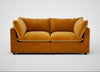 Astrid 3 Seater Sofa Smart Luxe Velvet Cognac / Walnut Stained Beech