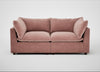 Astrid 3 Seater Sofa Smart Luxe Velvet Dusky Pink / Walnut Stained Beech