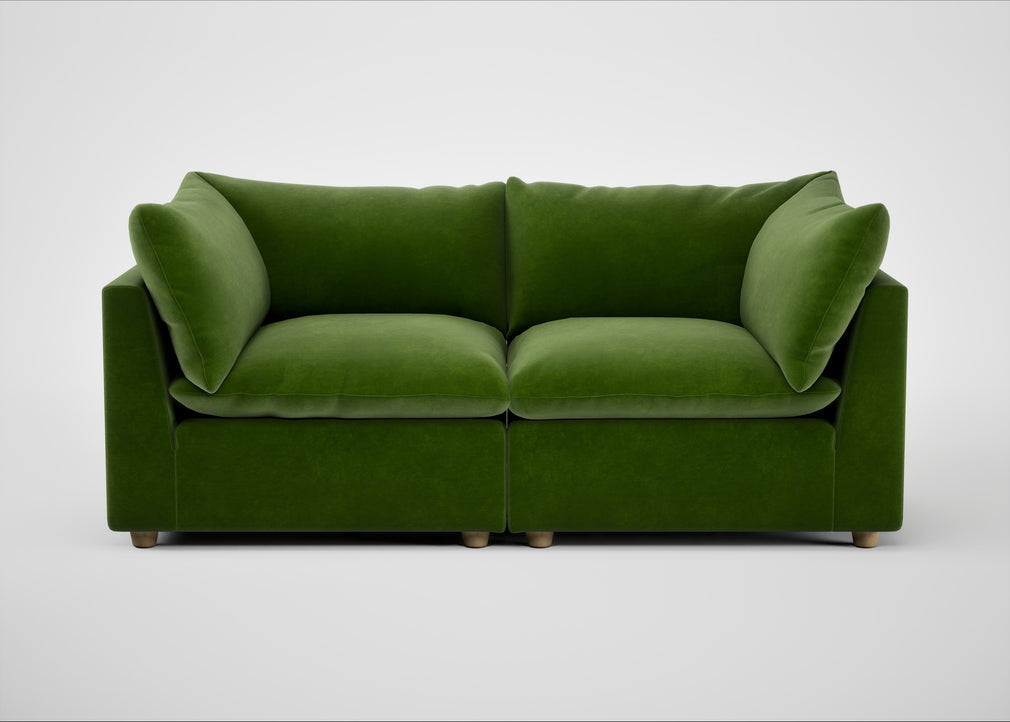 Astrid 3 Seater Sofa Smart Luxe Velvet Grass / Natural Beech