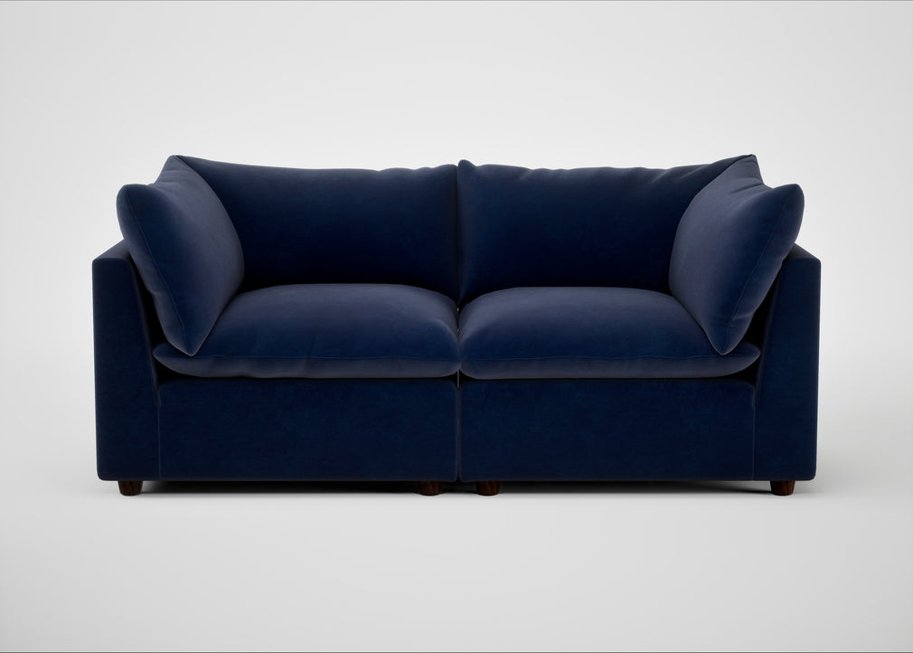Astrid 3 Seater Sofa Smart Luxe Velvet Midnight / Walnut Stained Beech