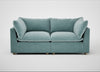 Astrid 3 Seater Sofa Smart Luxe Velvet Mineral Blue / Natural Beech