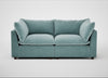 Astrid 3 Seater Sofa Smart Luxe Velvet Mineral Blue / Walnut Stained Beech