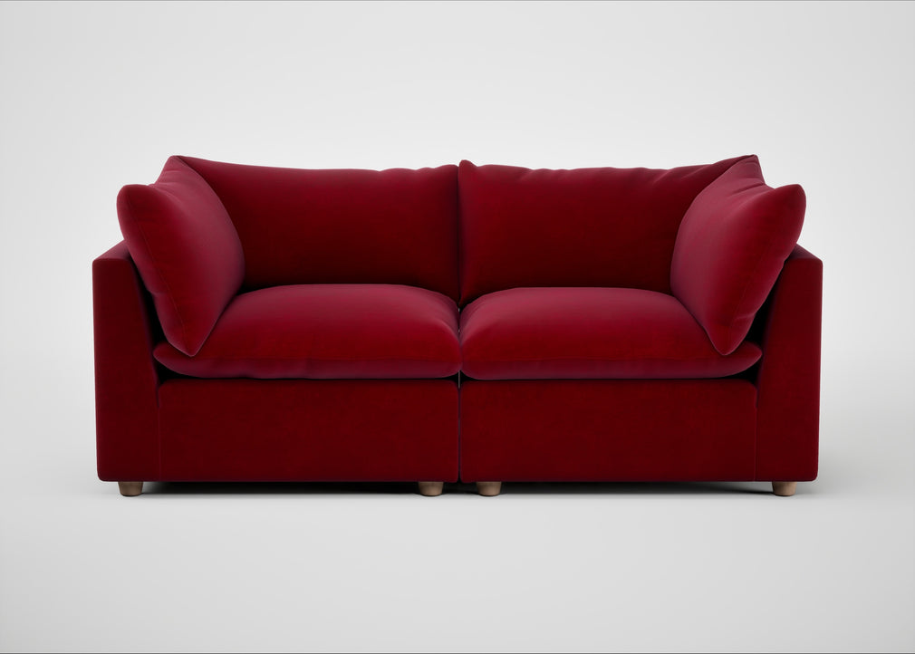 Astrid 3 Seater Sofa Smart Luxe Velvet Mulberry / Natural Beech