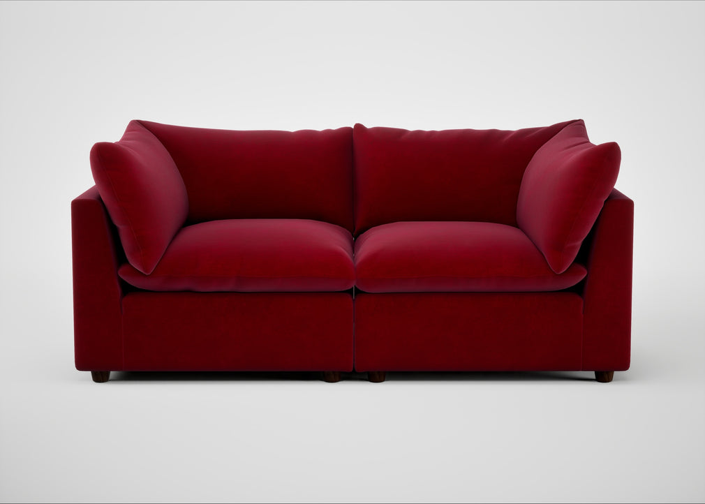 Astrid 3 Seater Sofa Smart Luxe Velvet Mulberry / Walnut Stained Beech