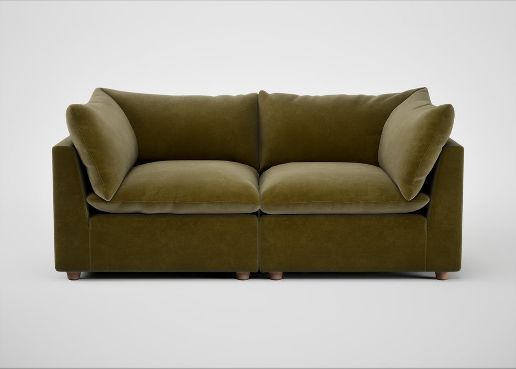 Astrid 3 Seater Sofa Smart Luxe Velvet Peridot / Natural Beech