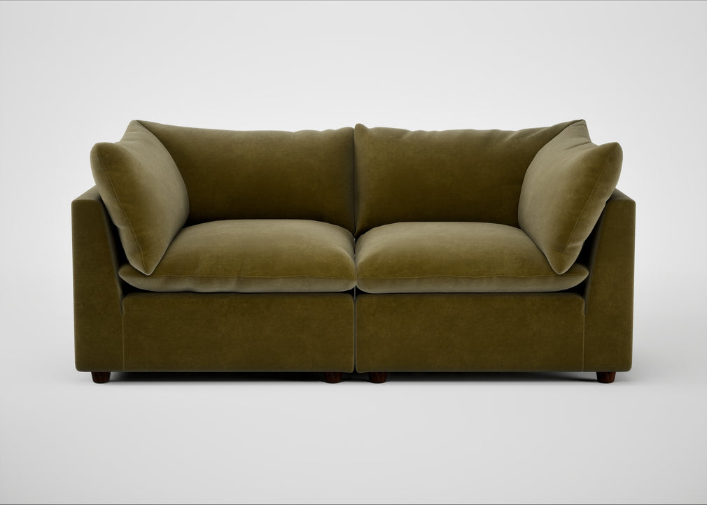 Astrid 3 Seater Sofa Smart Luxe Velvet Peridot / Walnut Stained Beech