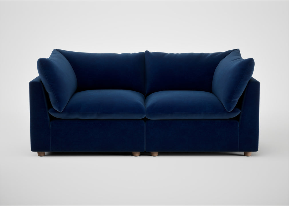Astrid 3 Seater Sofa Smart Velvet Dusk / Natural Beech