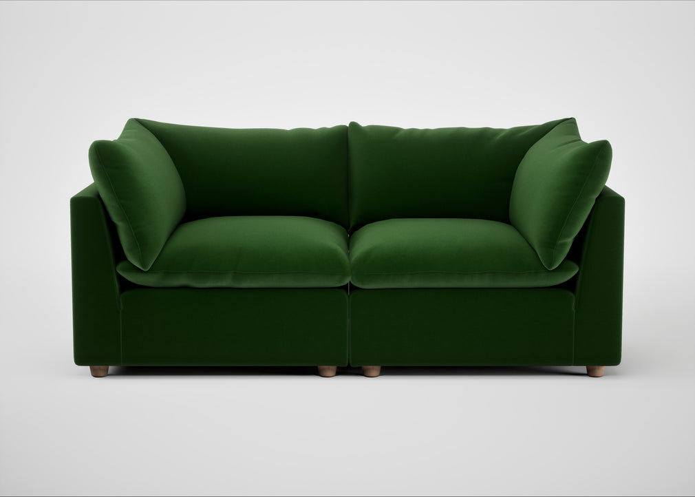 Astrid 3 Seater Sofa Smart Velvet Forest / Natural Beech