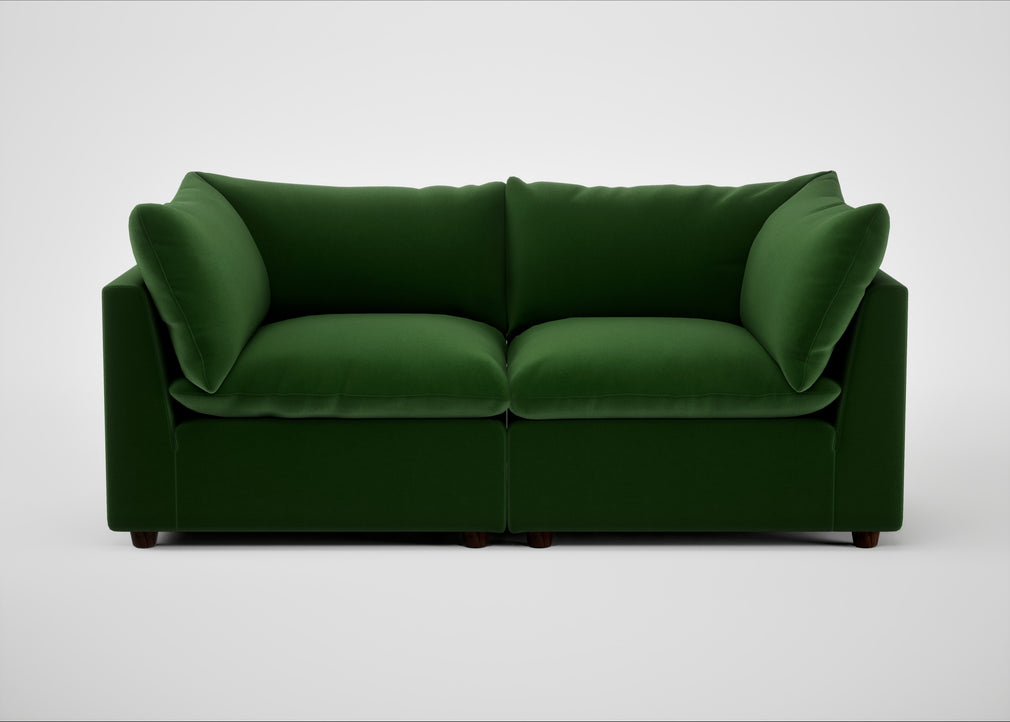 Astrid 3 Seater Sofa Smart Velvet Forest / Walnut Stained Beech