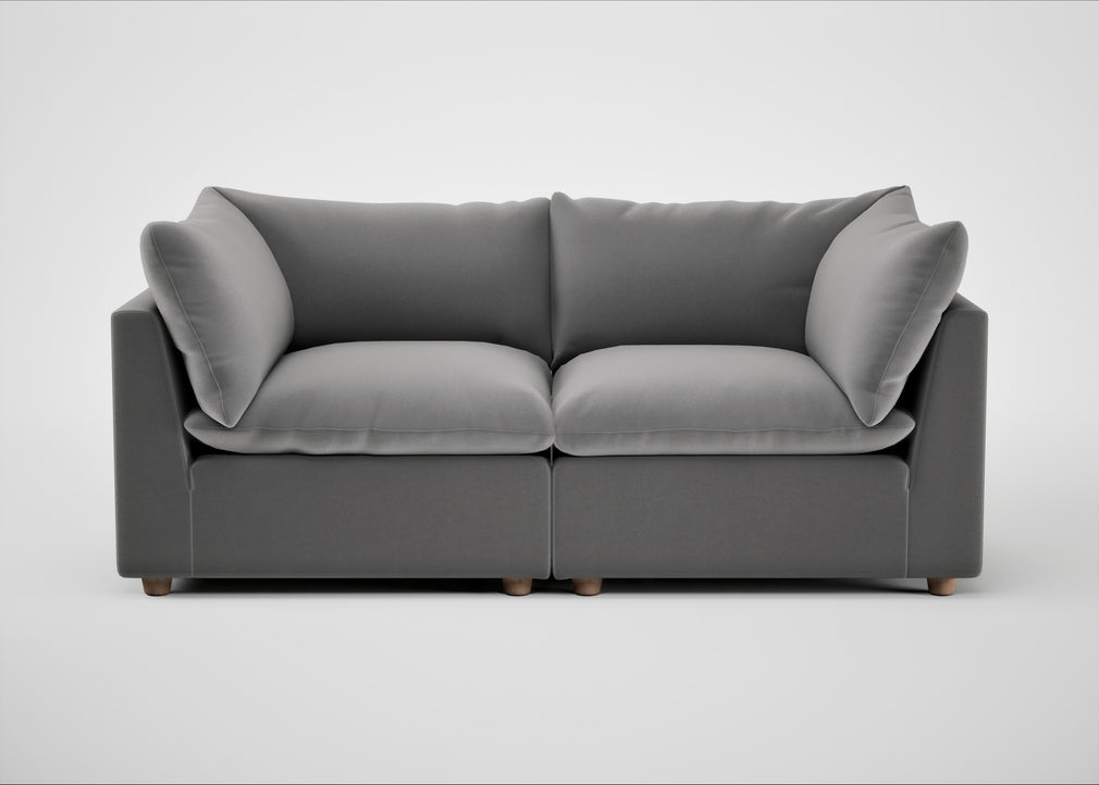 Astrid 3 Seater Sofa Smart Velvet Mercury / Natural Beech