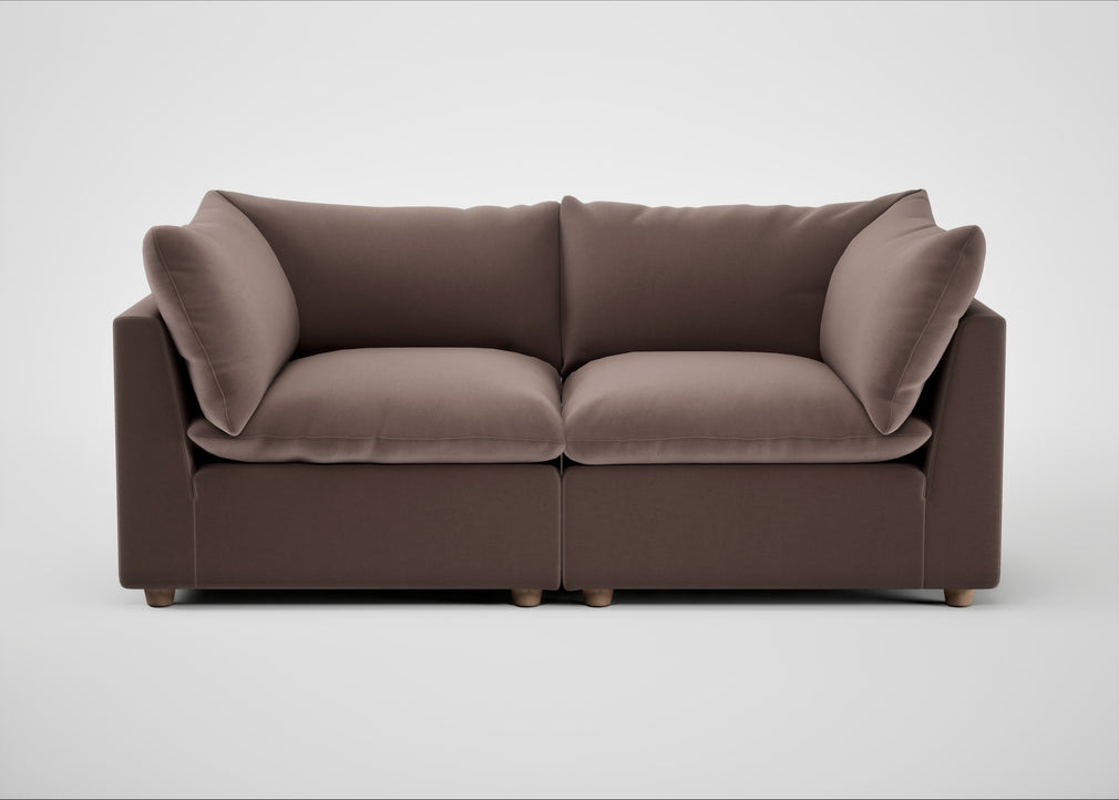 Astrid 3 Seater Sofa Smart Velvet Mouse / Natural Beech