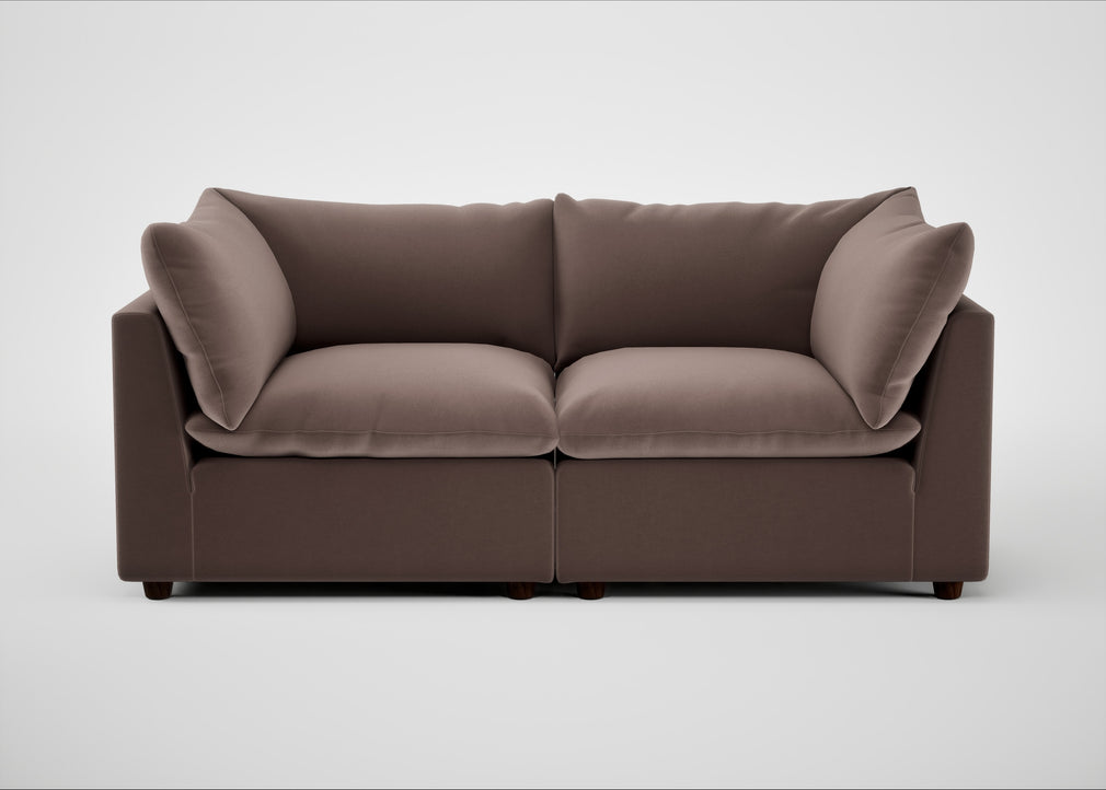 Astrid 3 Seater Sofa Smart Velvet Mouse / Walnut Stained Beech