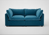 Astrid 3 Seater Sofa Smart Velvet Ocean Blue / Walnut Stained Beech