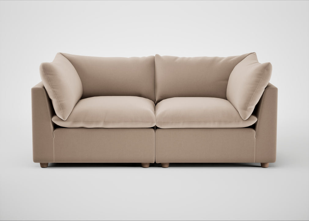 Astrid 3 Seater Sofa Smart Velvet Pebble / Natural Beech