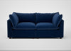 Astrid 3 Seater Sofa Cotton Velvet Midnight / Walnut Stained Beech