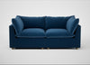 Astrid 3 Seater Sofa Cotton Velvet Petrol / Natural Beech