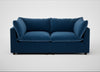 Astrid 3 Seater Sofa Cotton Velvet Petrol / Walnut Stained Beech