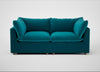 Astrid 3 Seater Sofa Cotton Velvet Teal / Natural Beech