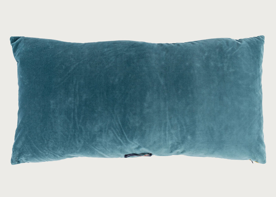 Vida Velvet Cushion Mazarine & Dark Red 40 x 80cm