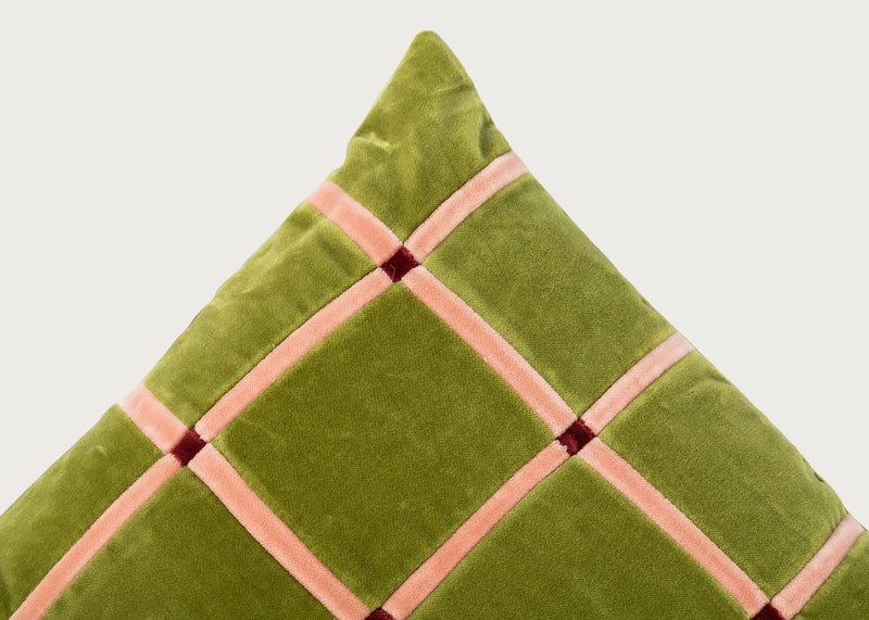 Athena Velvet Cushion Leaves