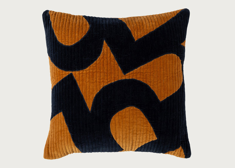 Heal's 59 Cushion Ochre & Navy 45 x 45cm
