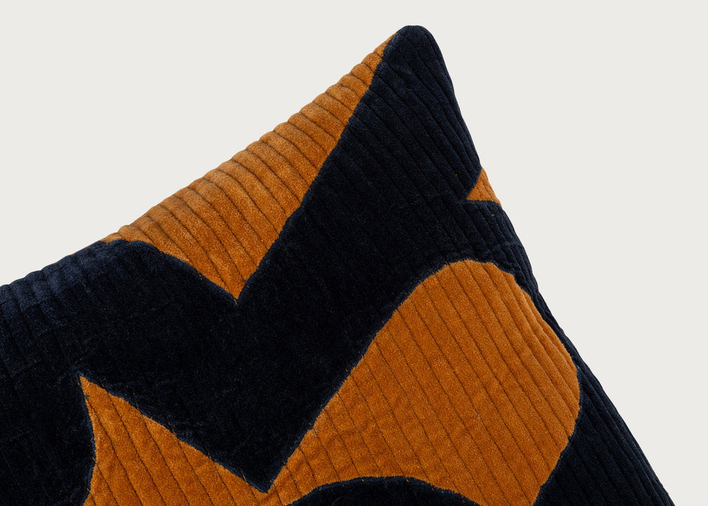 Heal's 59 Cushion Ochre & Navy 45 x 45cm