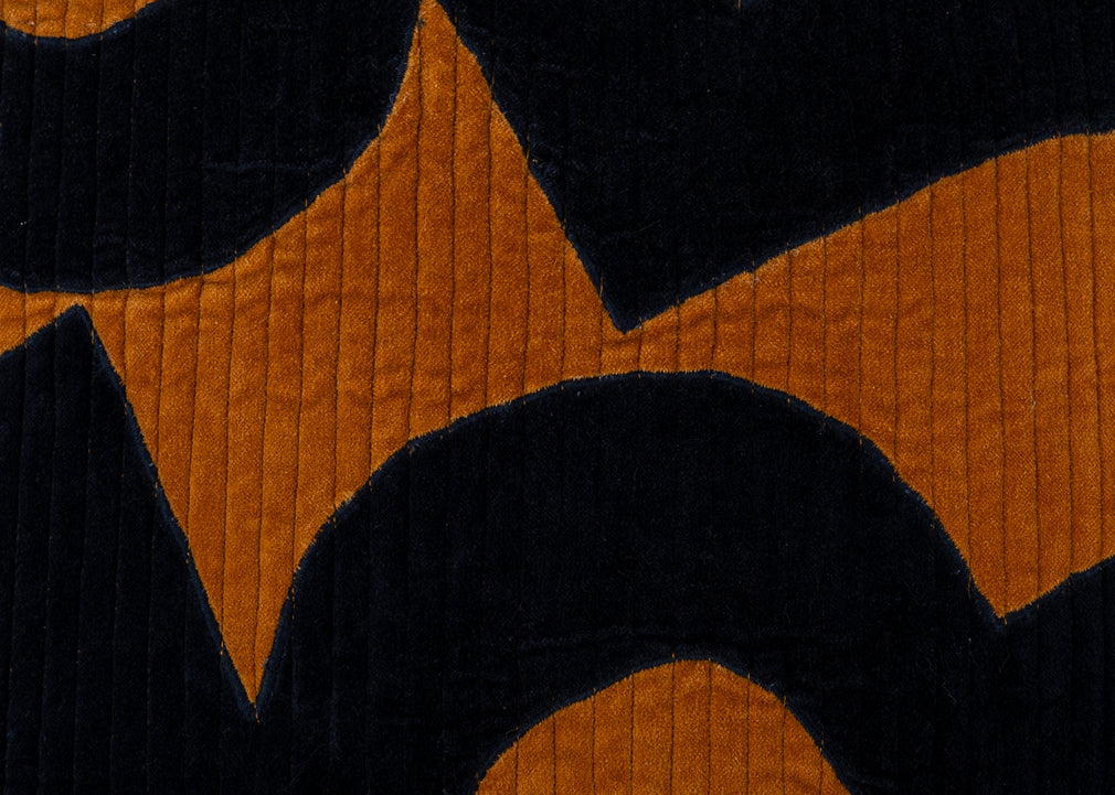 Heal's 59 Cushion Ochre & Navy 45 x 45cm