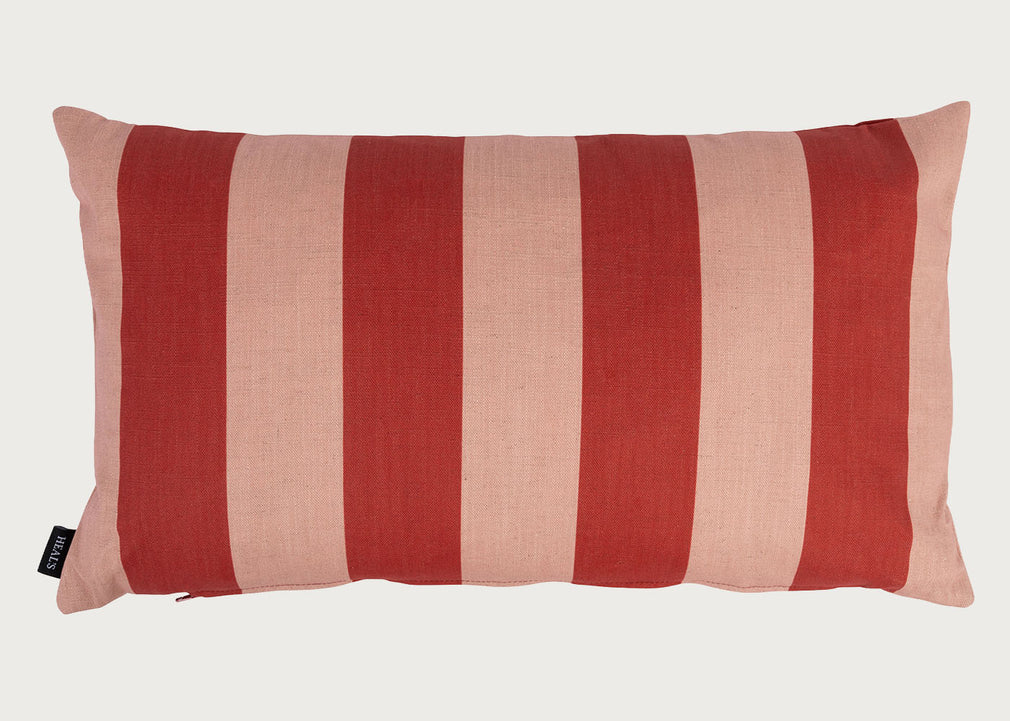 Cabana Stripe Cushion Red & Pink