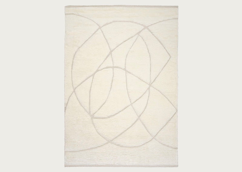 Lineal Sweep Rug White