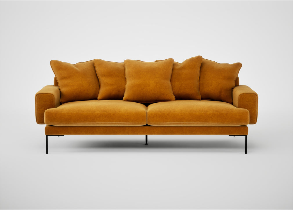 Torrington 4 Seater Sofa Smart Luxe Velvet Cognac