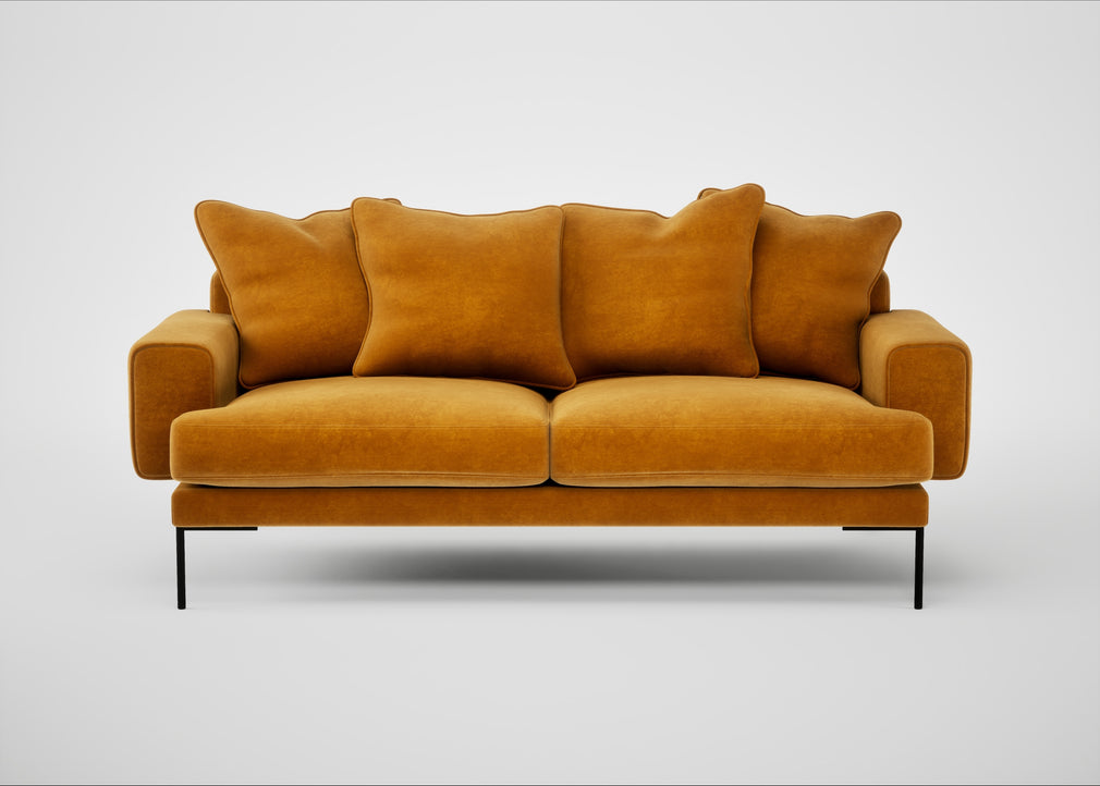 Torrington 3 Seater Sofa Smart Luxe Velvet Cognac