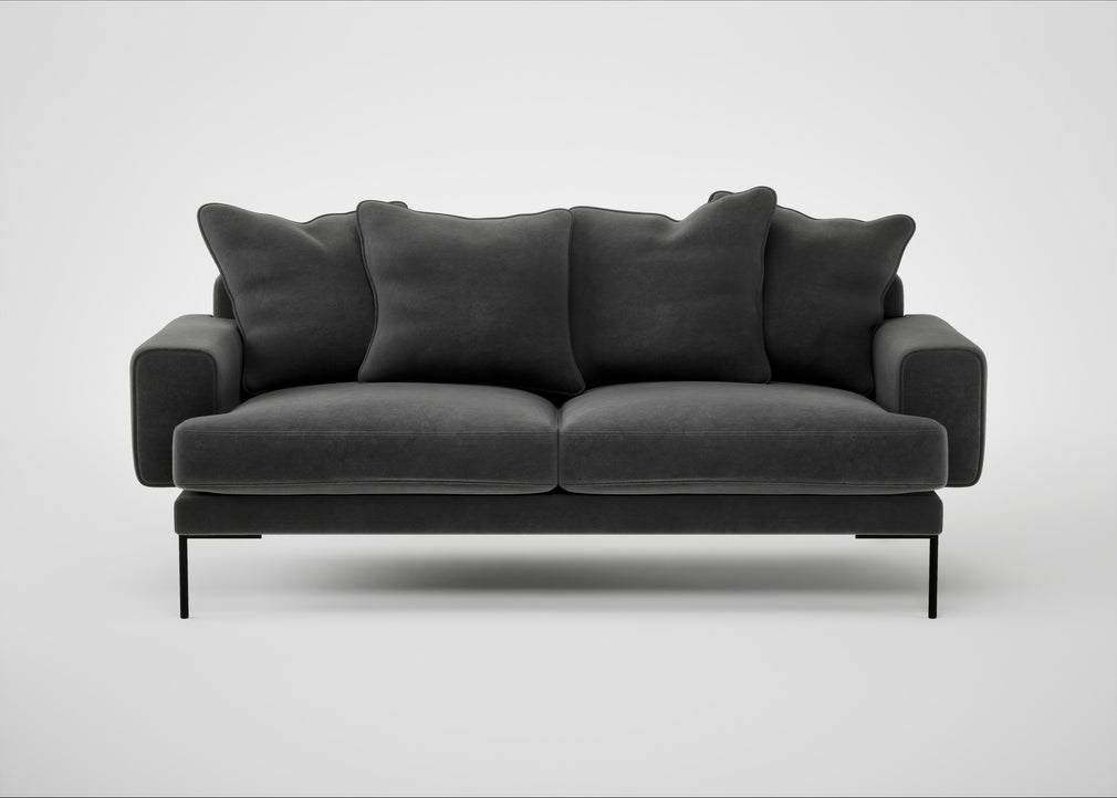 Torrington 3 Seater Sofa Smart Luxe Velvet Nickel