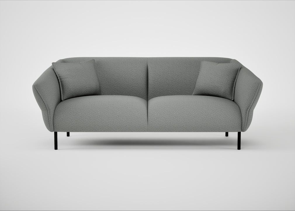 Alto 3 Seater Sofa Boucle Steel