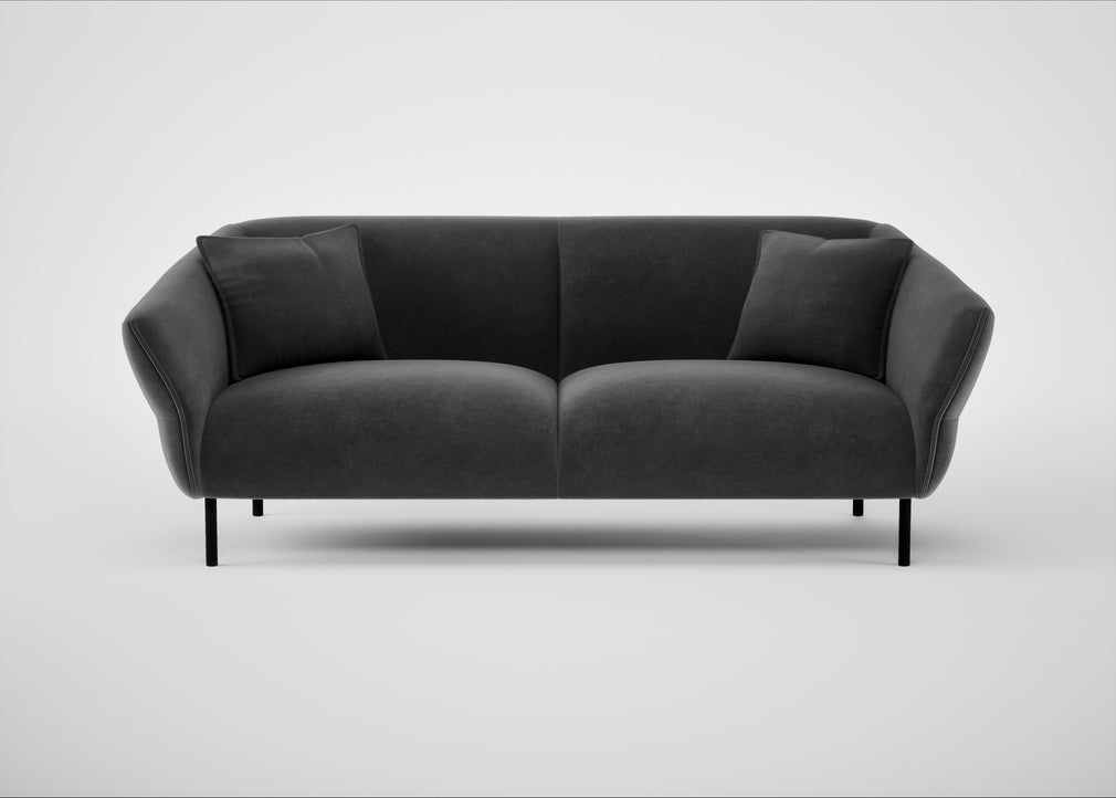 Alto 3 Seater Sofa Smart Luxe Velvet Nickel