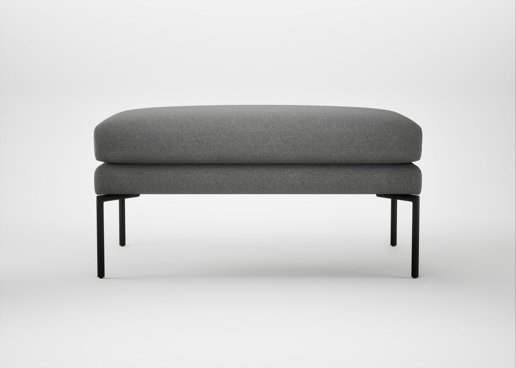 Matera Ottoman St Moritz Wool Light Grey / Black
