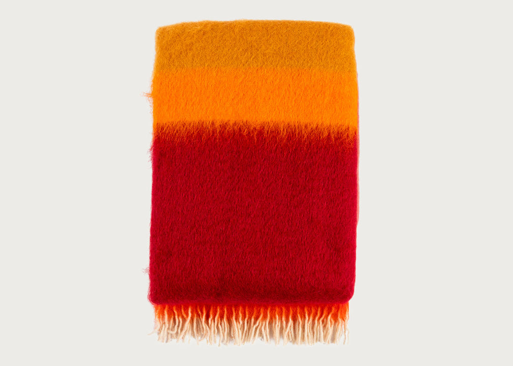 Mohair & Wool Stripe Throw Matisse Sunset