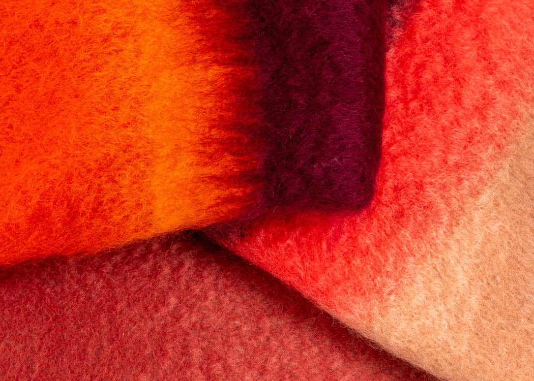 Mohair & Wool Stripe Throw Matisse Sunset